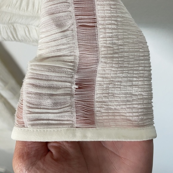 SHO Tadashi Shoji Long Sleeve White Cocktail Dress Size L - Picture 10 of 10